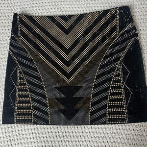 Fate Black and Gold Patterned Mini Skirt